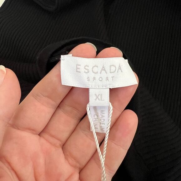 Escada Womens Black Scoop Neck Sleeveless Knit Tank Top Size XL NWT - Picture 6 of 8